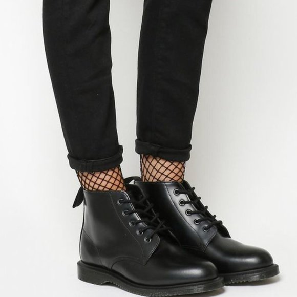 Dr. Marten's Emmeline Smooth Leather Lace Up Ankle Boots Womens US 9 BLACK Shoes - Picture 2 of 16